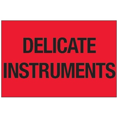 Bsc Preferred 2 x 3'' - ''Delicate Instruments'' Fluorescent Red Labels BUY00021113